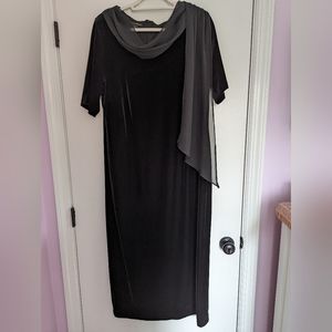 Black velvet long formal dress